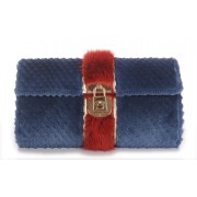 Mink Clutch Bag With Real Leather